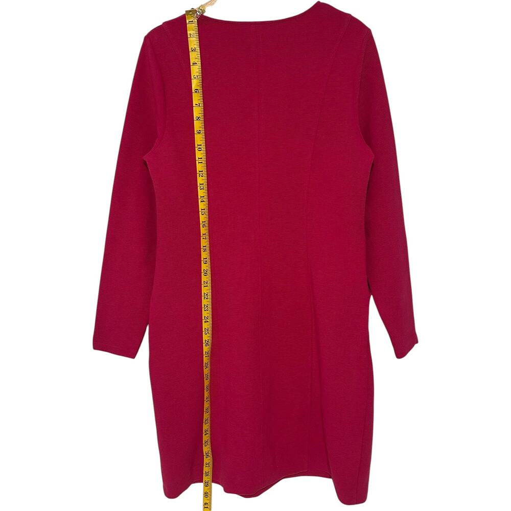 Boden Ellen Ottoman Fuchsia Long Sleeve Stretch Knit Dress (12) - Picture 6 of 10